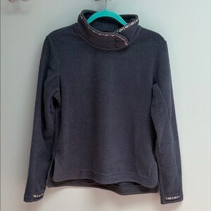 Kuhl Blue Fleece Snap Cowl Pullover with Trim